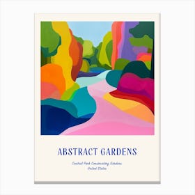 Colourful Gardens Central Park Conservatory Gardens Usa 1 Blue Poster Canvas Print