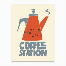 Coffee Station Red Kitchen Print Canvas Print