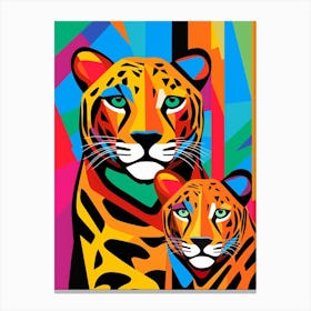 Cheetah Abstract Pop Art 4 Canvas Print
