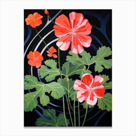 Geranium 4 Hilma Af Klint Inspired Flower Illustration Canvas Print