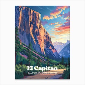 El Capitan Hiking Travel Art Canvas Print