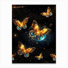 Golden Butterflies Wallpaper 3 Canvas Print