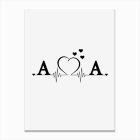 Personalized Couple Name Initial A And A Canvas Print