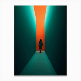 teal orange room Canvas Print