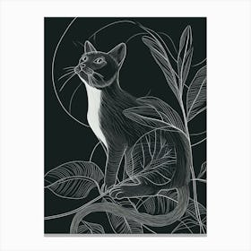 Tonkinese Cat Minimalist Illustration 4 Canvas Print