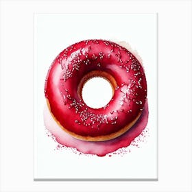 Red Velvet Donut Cute Neon 3 Canvas Print