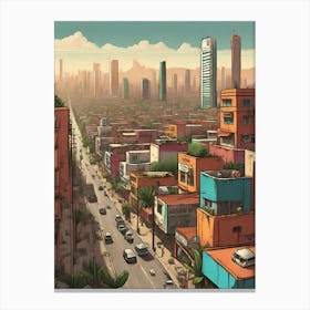 Cityscape mexico city vintage Canvas Print