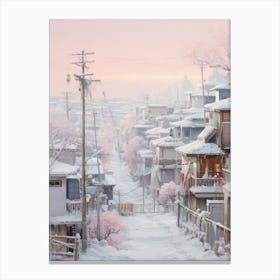 Dreamy Winter Painting Seoul South Korea 2 Canvas Print