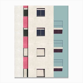 Pink Apartment Block Canvas Print