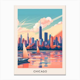 Chicago Colourful Travel Poster 2 Canvas Print