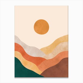 Watercolor sunset landscape 3 Canvas Print