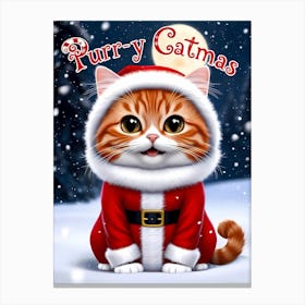 Purr-Y Catmas: Merry Christmas Cat Version Canvas Print