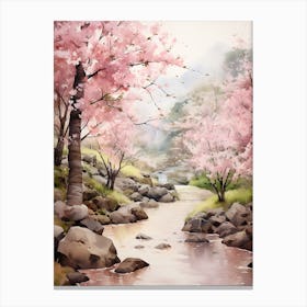 Beautiful Watercolor Cherry Blossom 3 Canvas Print