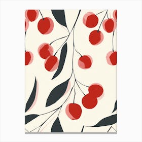 Cherries Close Up Illustration 4 Canvas Print