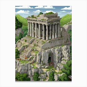 Termessos Archaeological Site Pixel Art 1 Canvas Print
