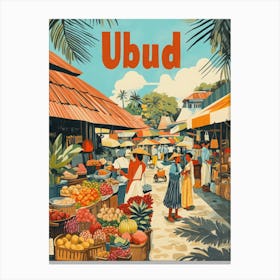 Aihrgdesign A 1970s Inspired Travel Poster For Ubud 2 Canvas Print