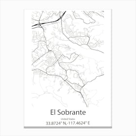 El Sobrante,United States Minimalist Map Canvas Print