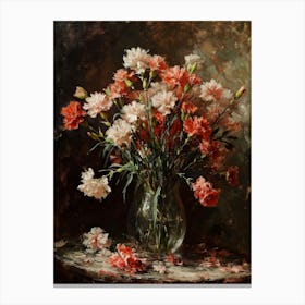 Baroque Floral Still Life Carnations 5 Canvas Print