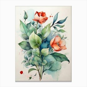 Watercolor Of Flowers 2 Canvas Print