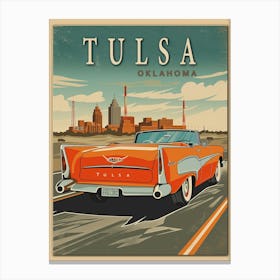 Tulsa Oklahoma Vintage Travel Poster Canvas Print