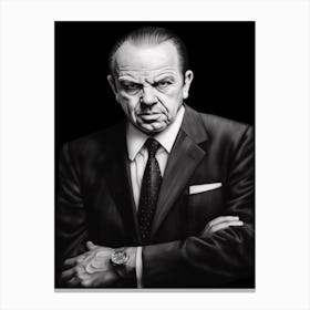 Gangster Art Frank Costello The Departed B&W 2 Canvas Print