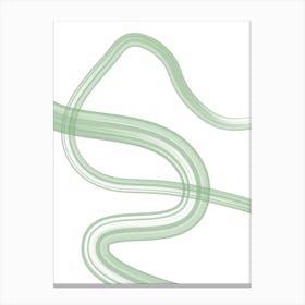 Green Wavy Lines Canvas Print