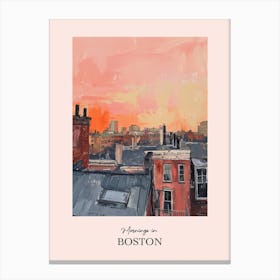 Mornings In Boston Rooftops Morning Skyline 1 Canvas Print
