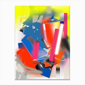 Coloful Geometric Abstraction Yellow Pink Bleu 1 Canvas Print