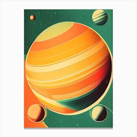 Planets Vintage Sketch Space Canvas Print