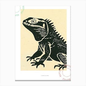 Cuban Iguana Bold Block 3 Poster Canvas Print