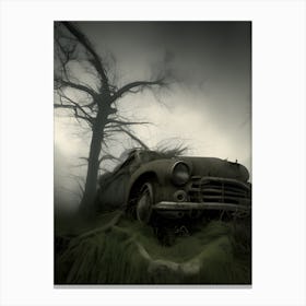 Old Car In The Woods 5 Canvas Print