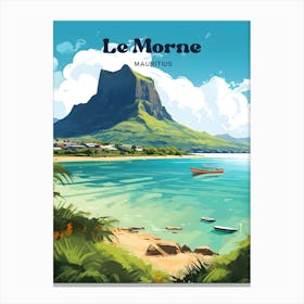 Le Morne Mauritius Mountain Travel Art Canvas Print