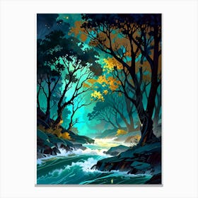 Forest In The Night 2 Canvas Print