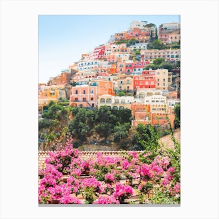 Positano Pastel Town Canvas Print