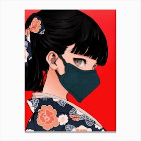 Hidden Beauty Anime Girl Canvas Print