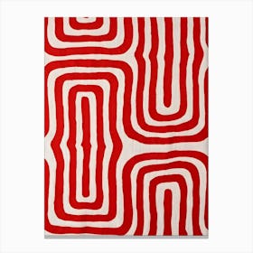 Red And White Abstract Canvas Print