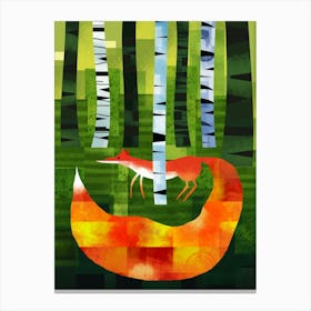 Abstract Fox in Forest Canvas Print