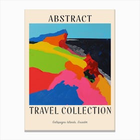 Abstract Travel Collection Poster Galapagos Islands Ecuador 2 Canvas Print
