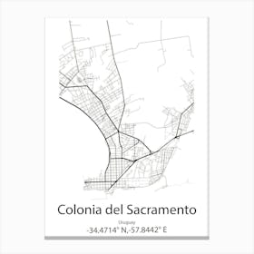 Colonia,United States Minimalist Map 1 Canvas Print