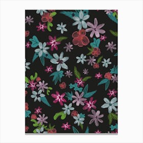 Brushed Ditsy Flowers Canvas Print
