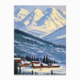 Keystone, Usa Ski Resort Vintage Landscape 1 Skiing Poster Canvas Print