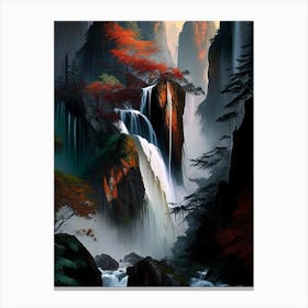 Huangshan Waterfall, China Nat Viga Style (2) Canvas Print