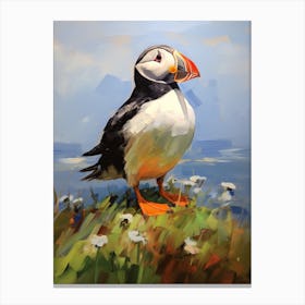 Bird Painting Puffin 4 Canvas Print