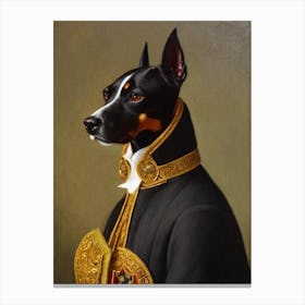 Manchester Terrier 2 Renaissance Portrait Oil Painting Canvas Print