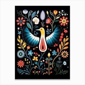 Folk Bird Illustration Albatross 2 Canvas Print