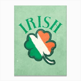 Vintage Irish Lucky four leaf Clover Canvas Print