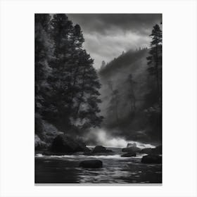 Black And White River Canvas Print