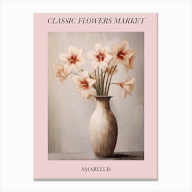 Classic Flowers Market Amaryllis Floral Poster 1 Canvas Print