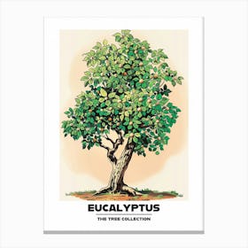 Eucalyptus Tree Storybook Illustration 1 Poster Canvas Print