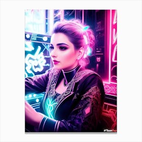 Neon Girl Canvas Print